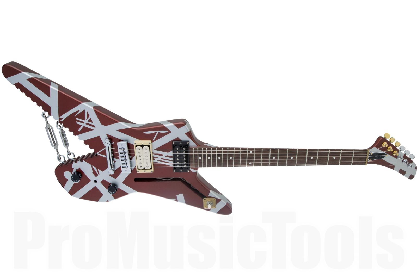 EVH Striped Series Shark Pau Ferro Fingerboard Burgundy with