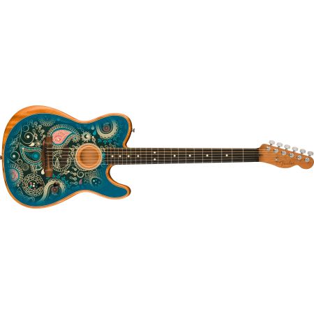 Fender American Acoustasonic Telecaster - Ebony Fingerboard - Blue Paisley