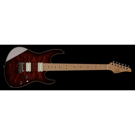 Suhr Modern Custom Shop Quilted Maple HH CPRB - Chili Pepper Red Burst MN