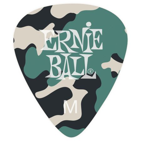 Ernie Ball 9222 Celluloid Guitar Pick Camouflage - Medium - 12 Pack
