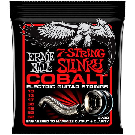 Ernie Ball 2730 Cobalt 7-String Skinny Top Heavy Bottom Slinky .010 - .062