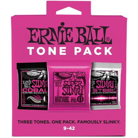 Ernie Ball 3333 3x Slinky / Cobalt / M-Steel .009 - .042 - Tone Pack