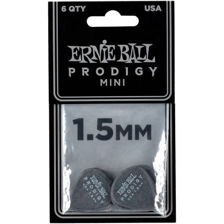 Ernie Ball 9200 Prodigy Guitar Pick Mini - 1.50 mm - Black - 6 Pack