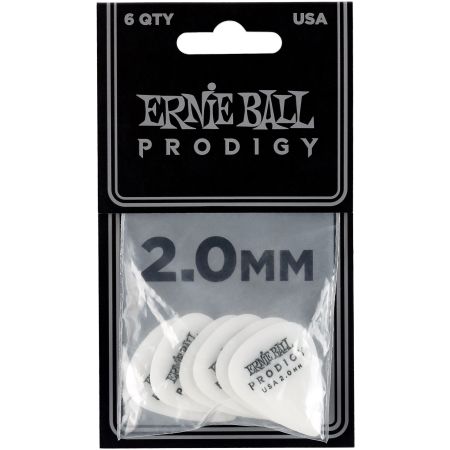 Ernie Ball 9202 Prodigy Guitar Pick Standard - 2.00 mm - White - 6 Pack