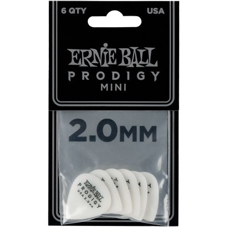Ernie Ball 9203 Prodigy Guitar Pick Mini - 2.00 mm - White - 6 Pack