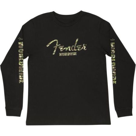 Fender Camo Logo L/S T-Shirt - Blk L