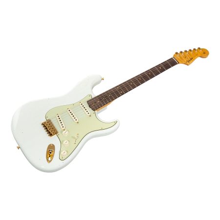 Fender Custom Shop Limited Edition '59 Hardtail Strat - Journeyman Relic w/ Gold Closet Classic Hardware - Aged Olympic White PV - only 3.05 kg