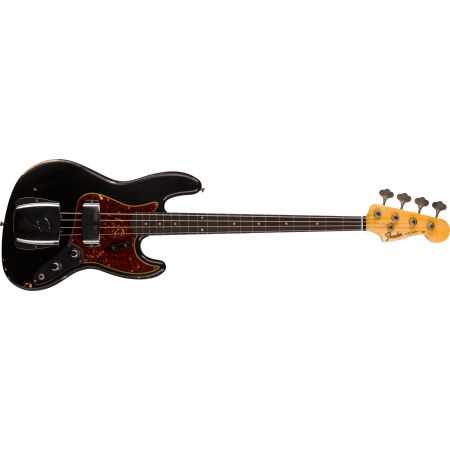 Fender Custom Shop 62 J Bass Relic RW - Aged Black