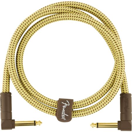 Fender Deluxe Series Instrument Cable - Angle/Angle - 3' - Tweed