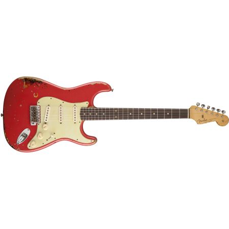 Fender Michael Landau Signature 1963 Relic Stratocaster - Round-Laminated RW Fiesta Red over 3-Color Sunburst
