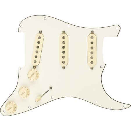 Fender Pre-Wired Strat Pickguard - Custom Shop Fat 50's SSS - Parchment 11 Hole PG