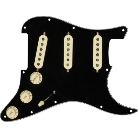 Fender Pre-Wired Strat Pickguard - Custom Shop Texas Special SSS - Black 11 Hole PG