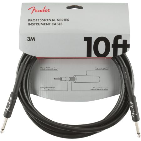 Fender Professional Series Instrument Cable - Straight/Straight - 10' - Black