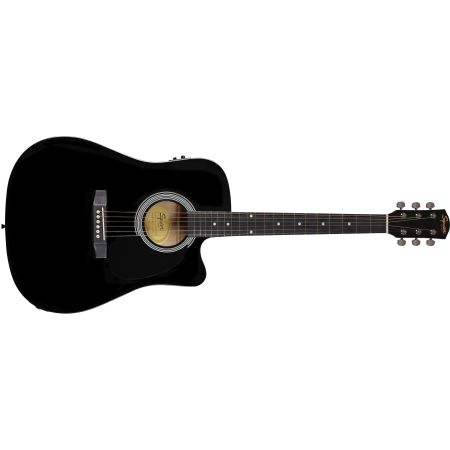 Fender SA-105CE - Dreadnought Cutaway - Stained Hardwood Fingerboard - Black