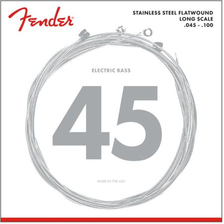 Fender Stainless 9050's Bass Strings - Stainless Steel Flatwound - 9050L .045-.100 Gauges - (4)