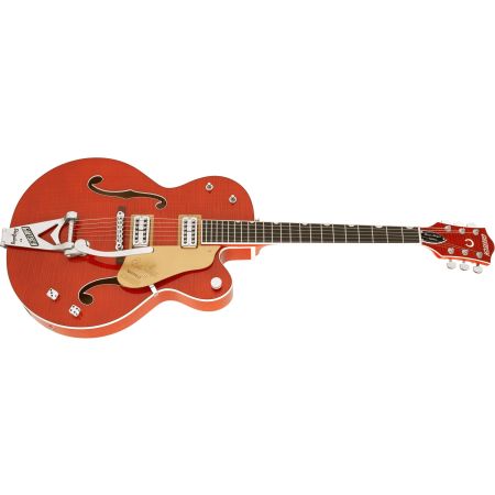 Gretsch G6120TFM-BSNV Brian Setzer Signature Nashville Hollow Body with and Flame Maple EB - Orange Stain