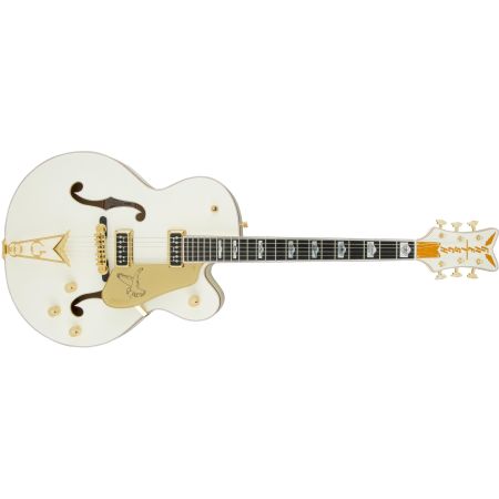 Gretsch G6136-55 Vintage Select Edition '55 Falcon Hollow Body with Cadillac Tailpiece - TV Jones - Solid Spruce Top - Vintage White - Lacquer