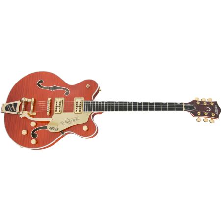 Gretsch G6620TFM Players Edition Nashville Center Block Double-Cut with String-Thru and Flame Maple - Filter'Tron Pickups - Orange Stain