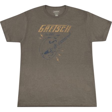 Gretsch Lightning Bolt T-Shirt - Brown - L