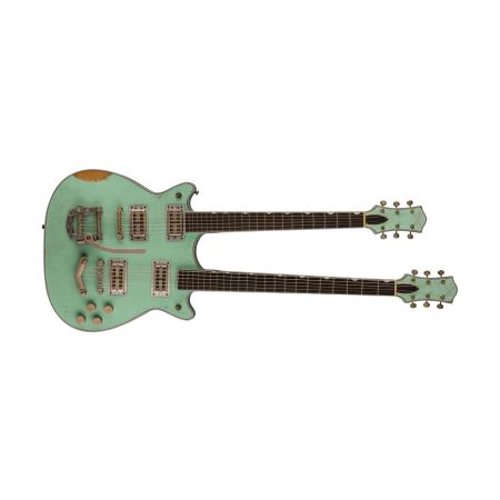 Gretsch Custom Shop G6128 Double Neck Duo Jet - Heavy Relic - Masterbuilt By Gonzalo Madrigal - Surf Green