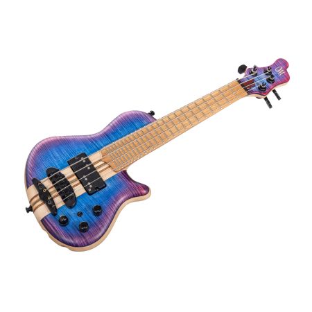 Mayones Cali 4 Mini Bass Flame Maple - Trans Blue Fade Pink Burst Out Matt