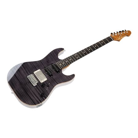 Patrick James Eggle "96" Drop Top HSS - Black/Grey Double Stained - Trans Blonde Back
